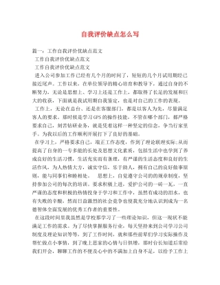 自我评价缺点怎么写2 