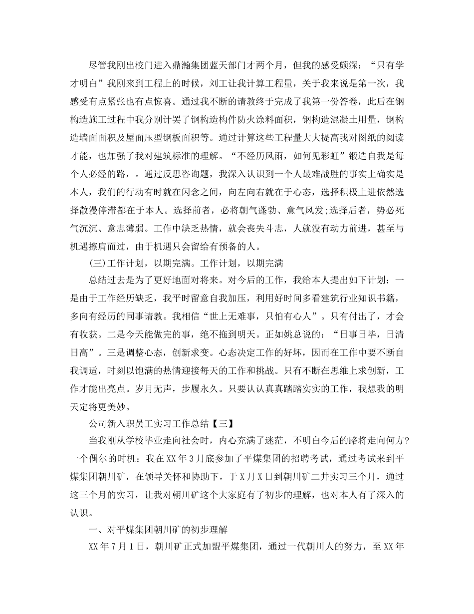 公司新入职员工实习工作参考总结【五篇】 _第3页