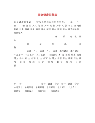 资金调度日报表 