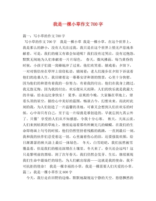 我是一棵小草作文700字 