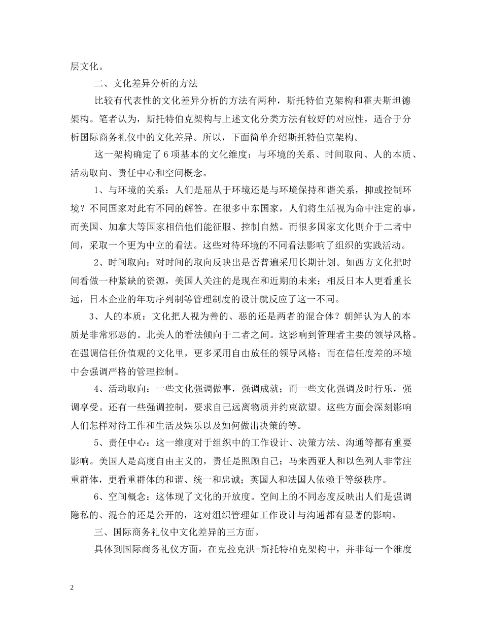国际商务礼仪中的文化差异分析 _第2页