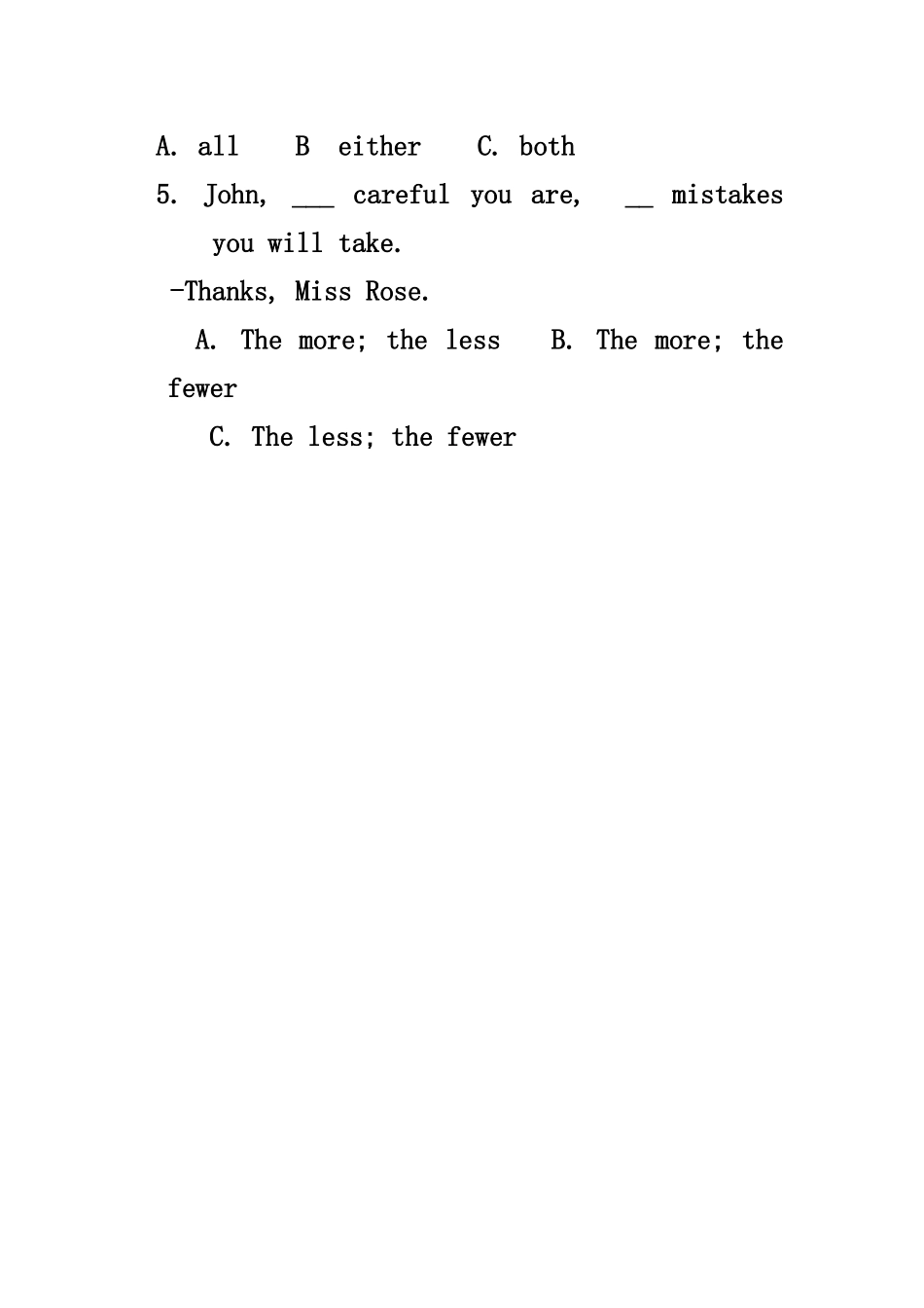 三十一中八年级英语比较级随堂练习_第3页