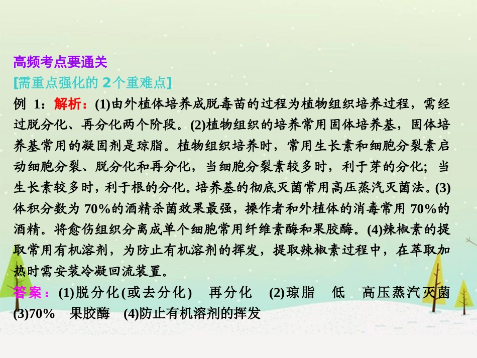 【三维设计】2014版高考生物一轮复习-第三讲-植物组织培养和酶的研究与应用课件-新人教版选修1_第3页