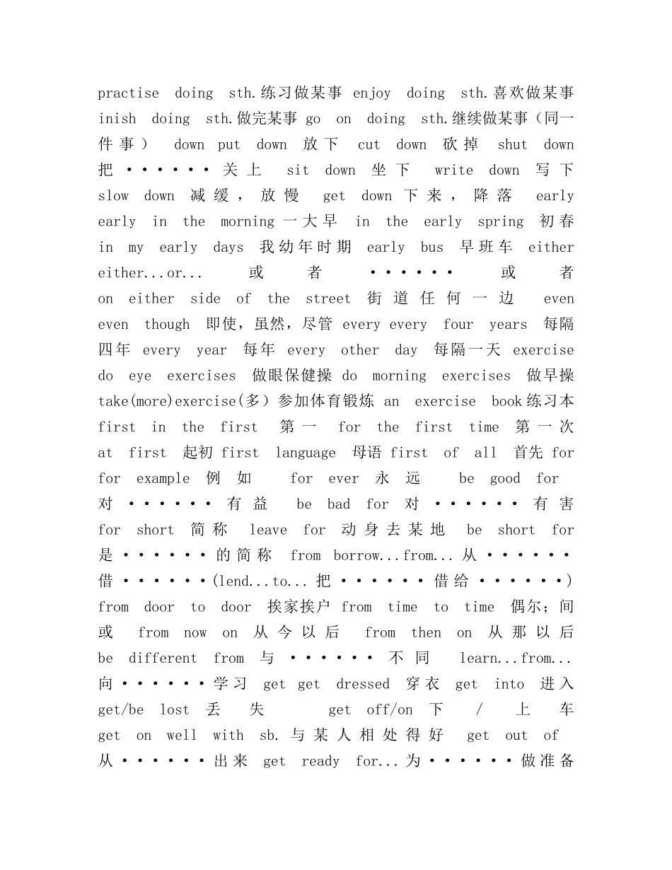 中考英语必考重点短语汇总 _第3页