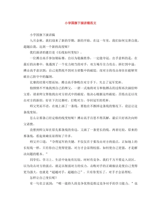 小学国旗下演讲稿范文 