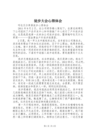 徒步大会体会心得