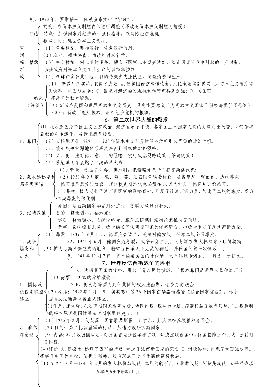 九年级历史下知识提纲_第3页