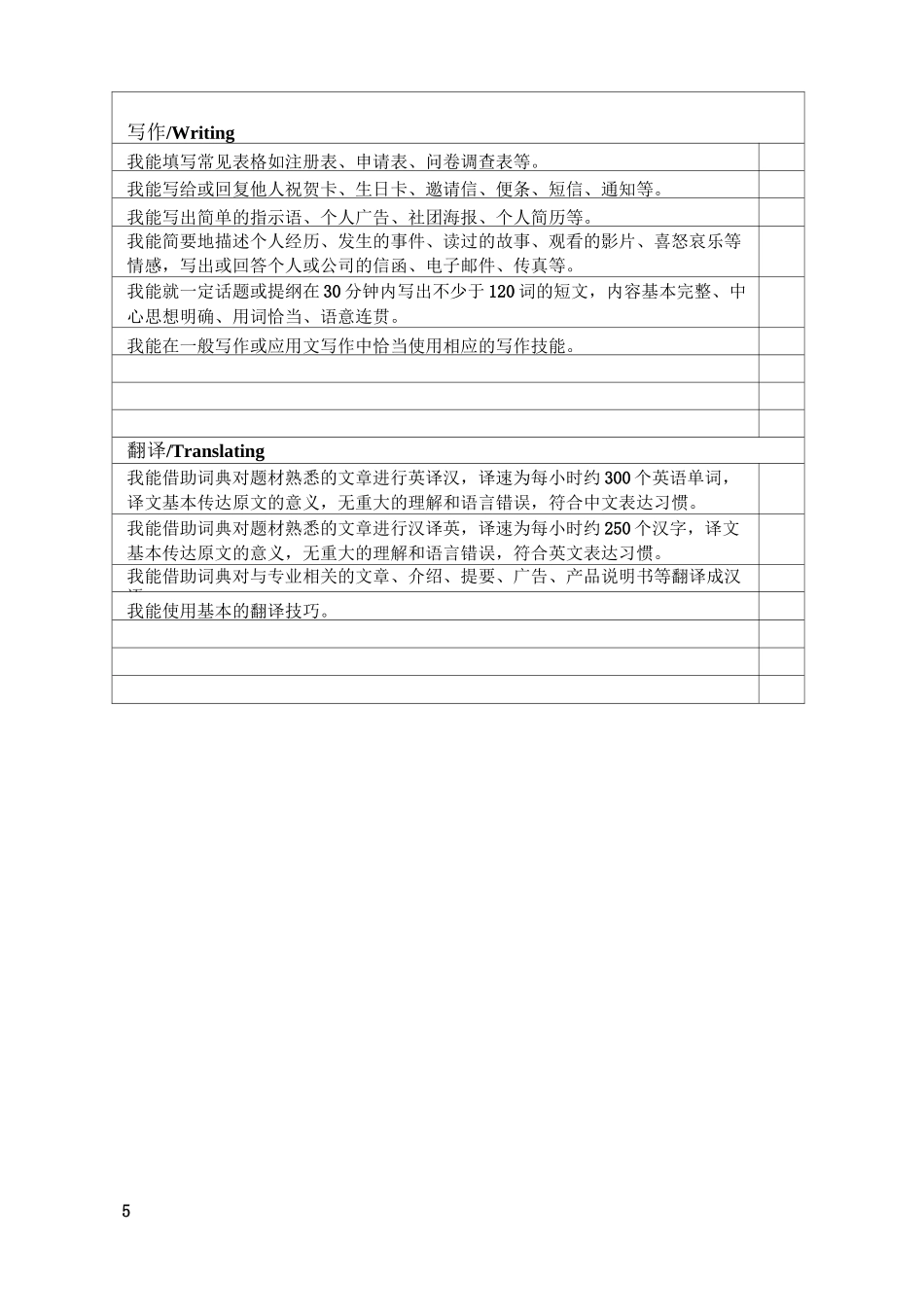 学生英语能力自评╱互评表_第3页