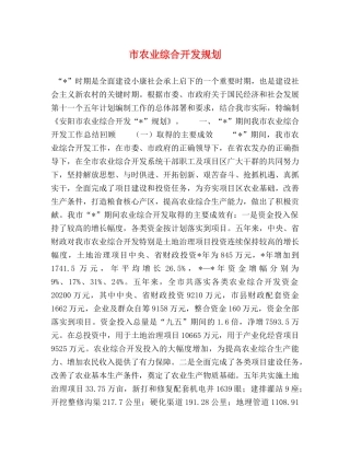 市农业综合开发规划 