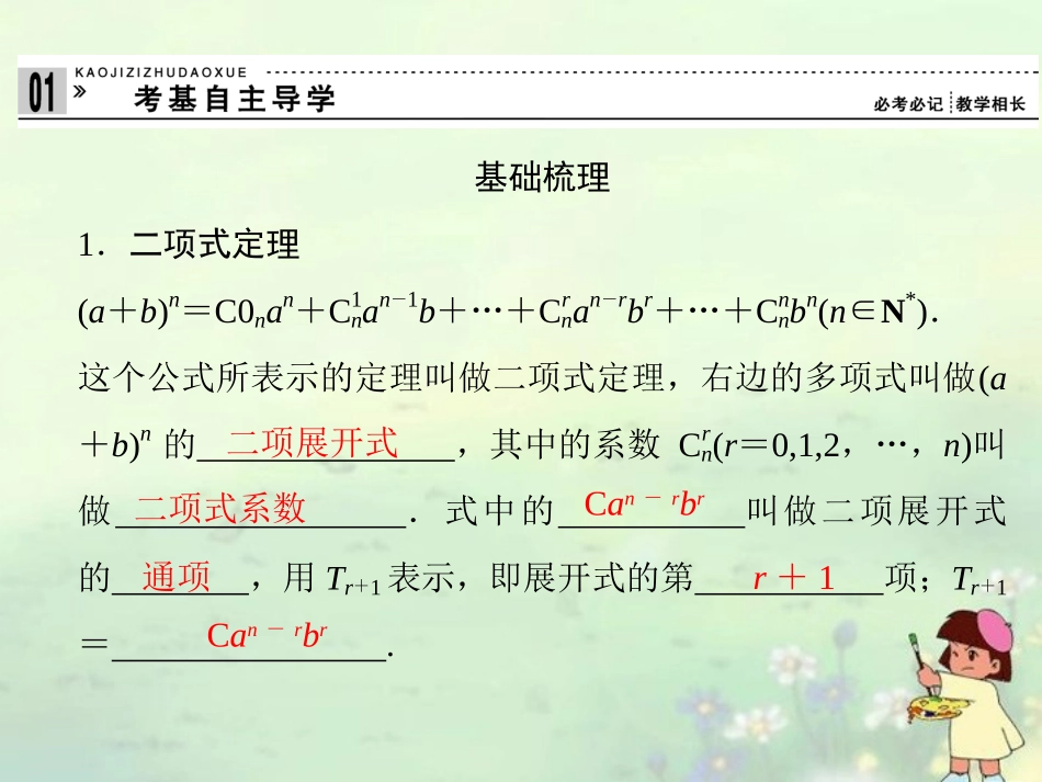 (江苏专用)2013高考数学总复习-第十一篇《第70讲-二项式定理》课件-理-苏教版_第2页