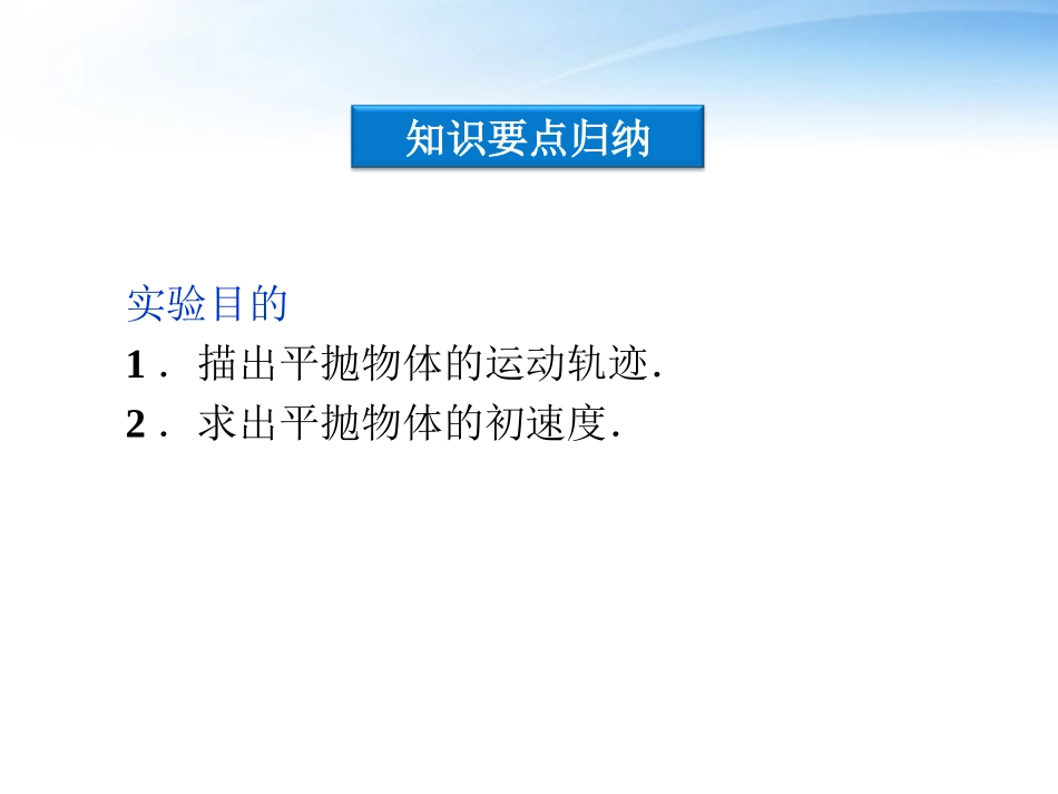 【优化方案】2012高考物理总复习-第4章-实验五研究平抛物体的运动课件-大纲版_第3页