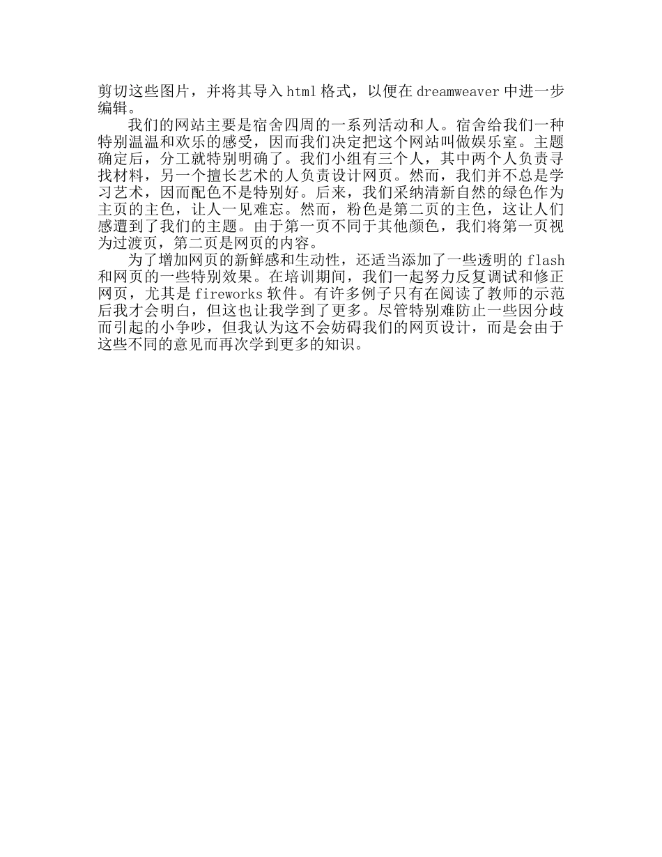 网站设计实训个人心得体会 _第3页