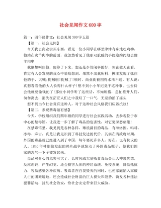 社会见闻作文600字 