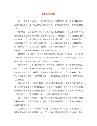 新组长自我介绍 