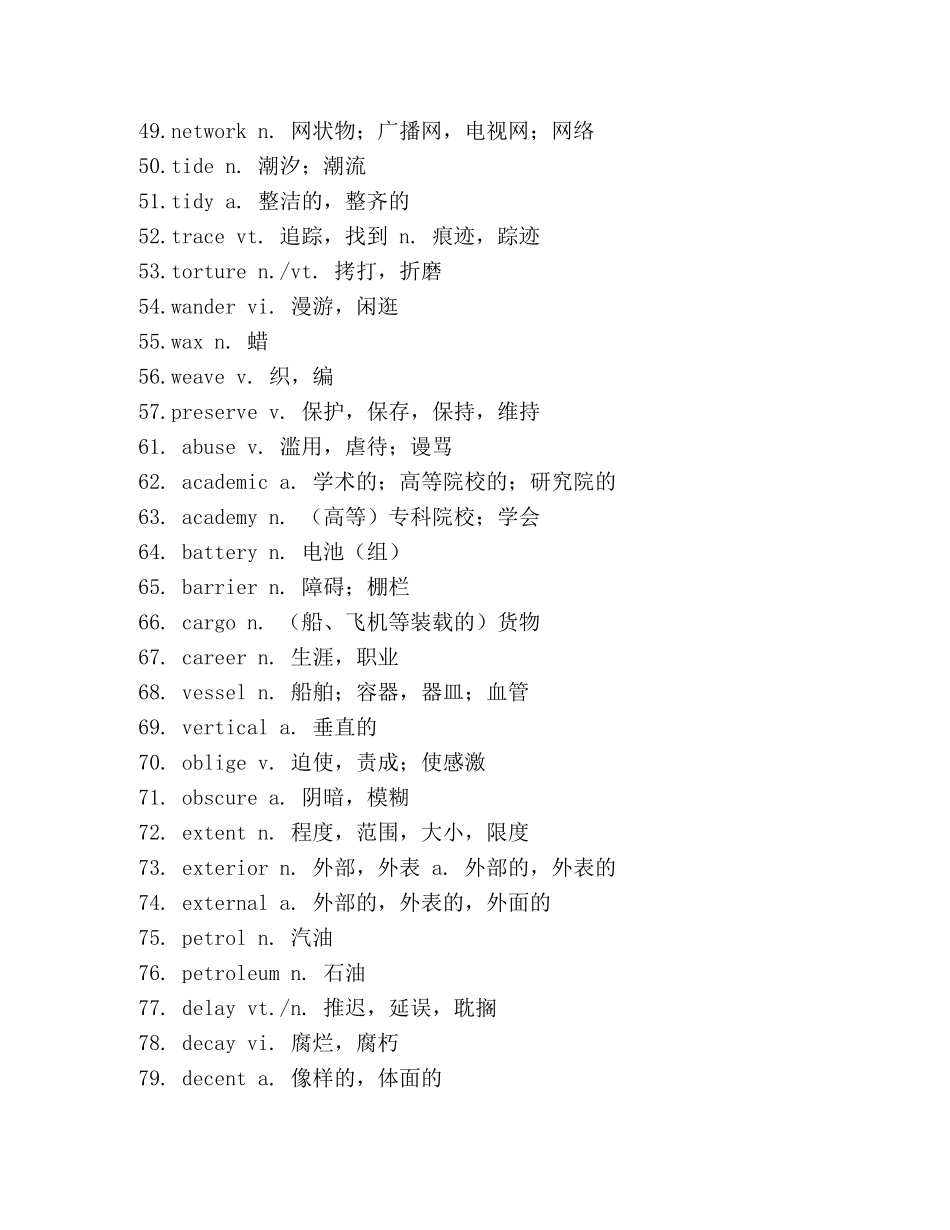 英语四级高频词汇 _第3页