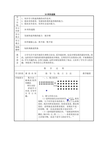 《30米快速跑》教学设计
