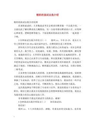 精彩的面试自我介绍2 