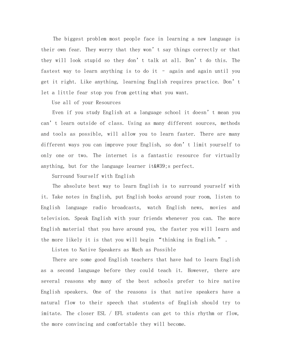 关于学习英语的英文演讲稿 _第2页