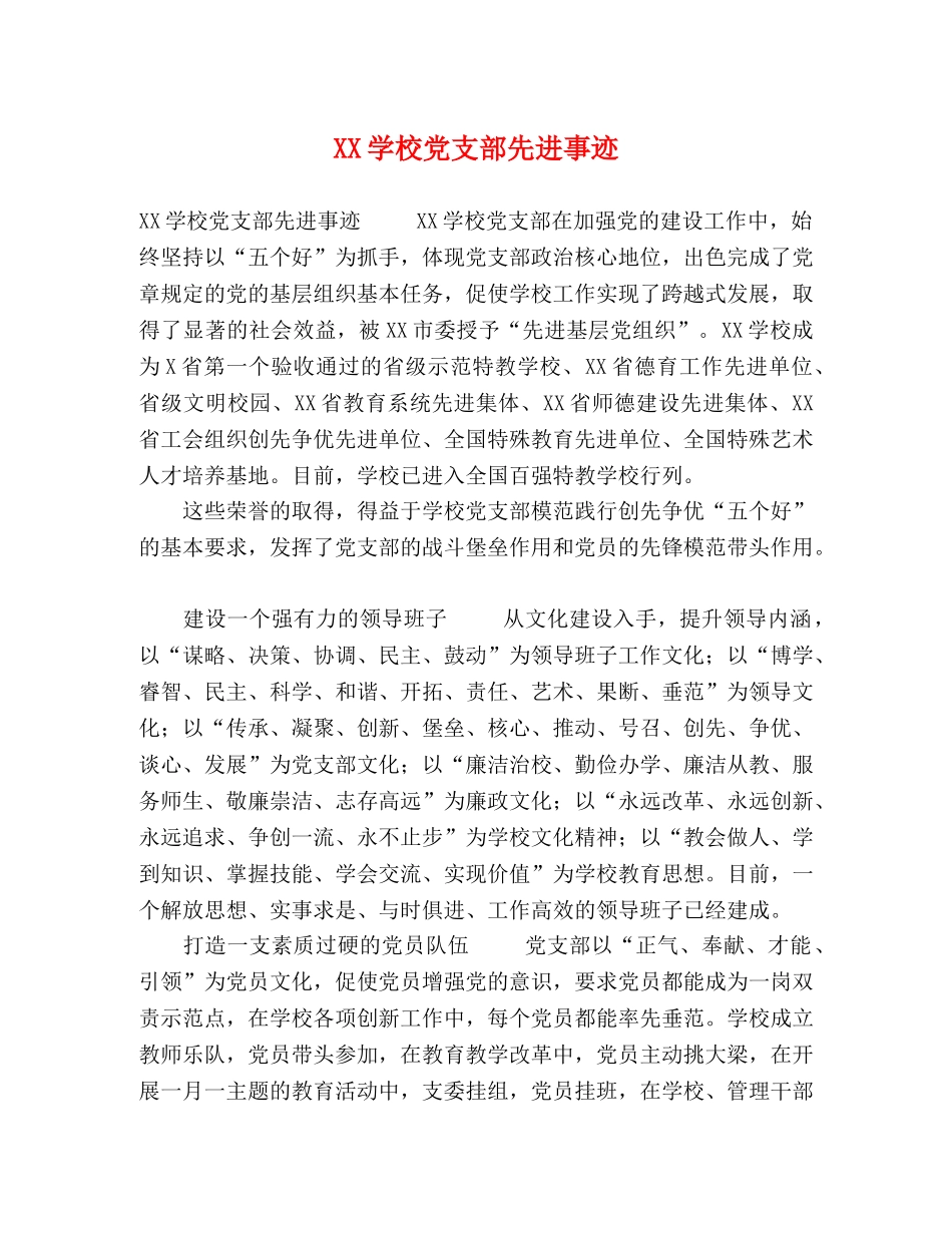 委托书-XX学校党支部先进事迹 _第1页