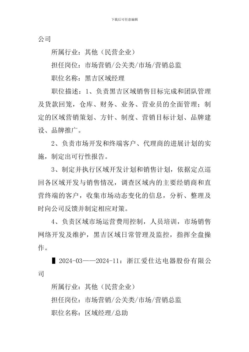 营销总监应聘个人简历_第3页