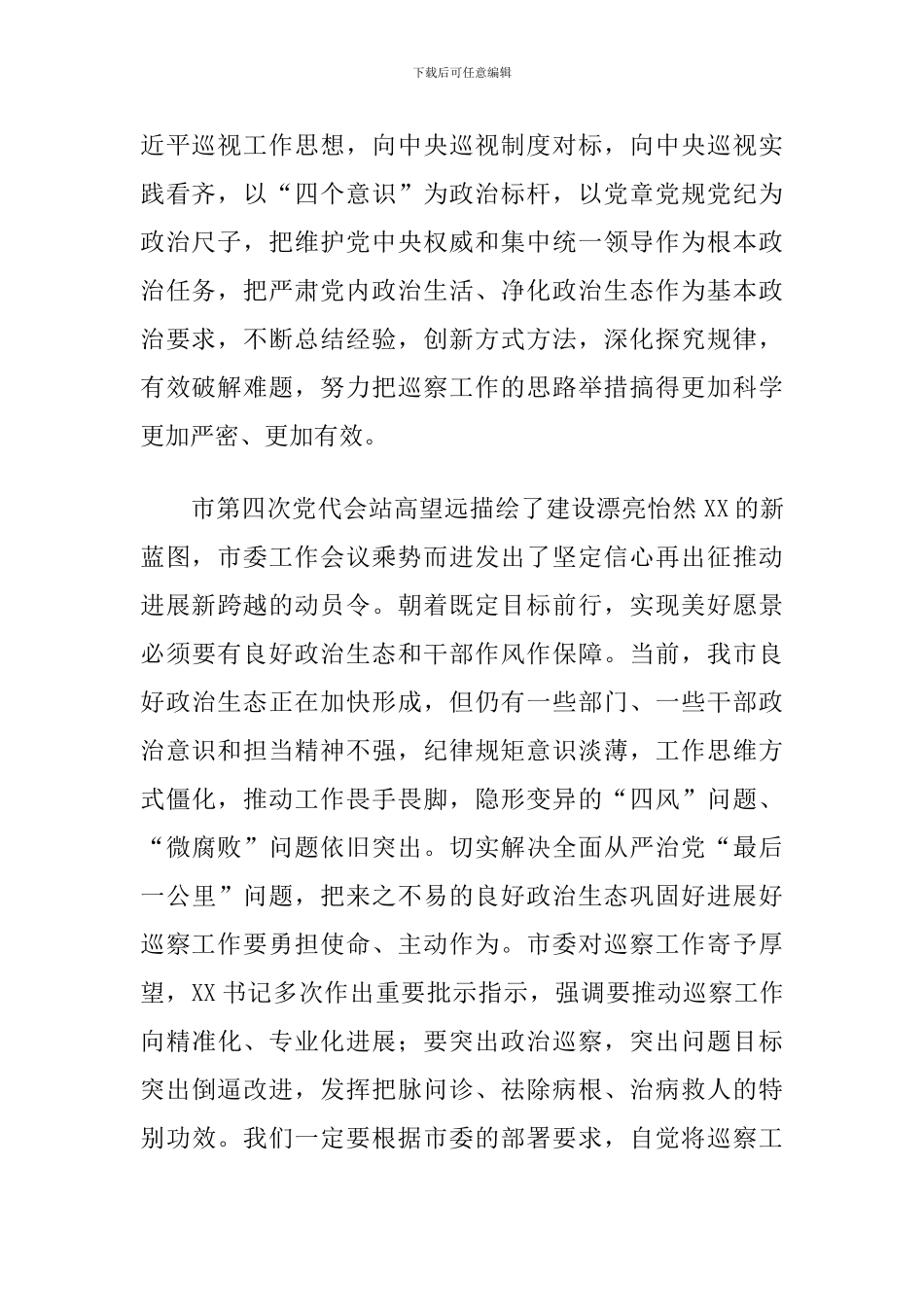 2024年X市委巡察工作动员讲话_第2页