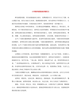 小学教师感恩演讲稿范文 