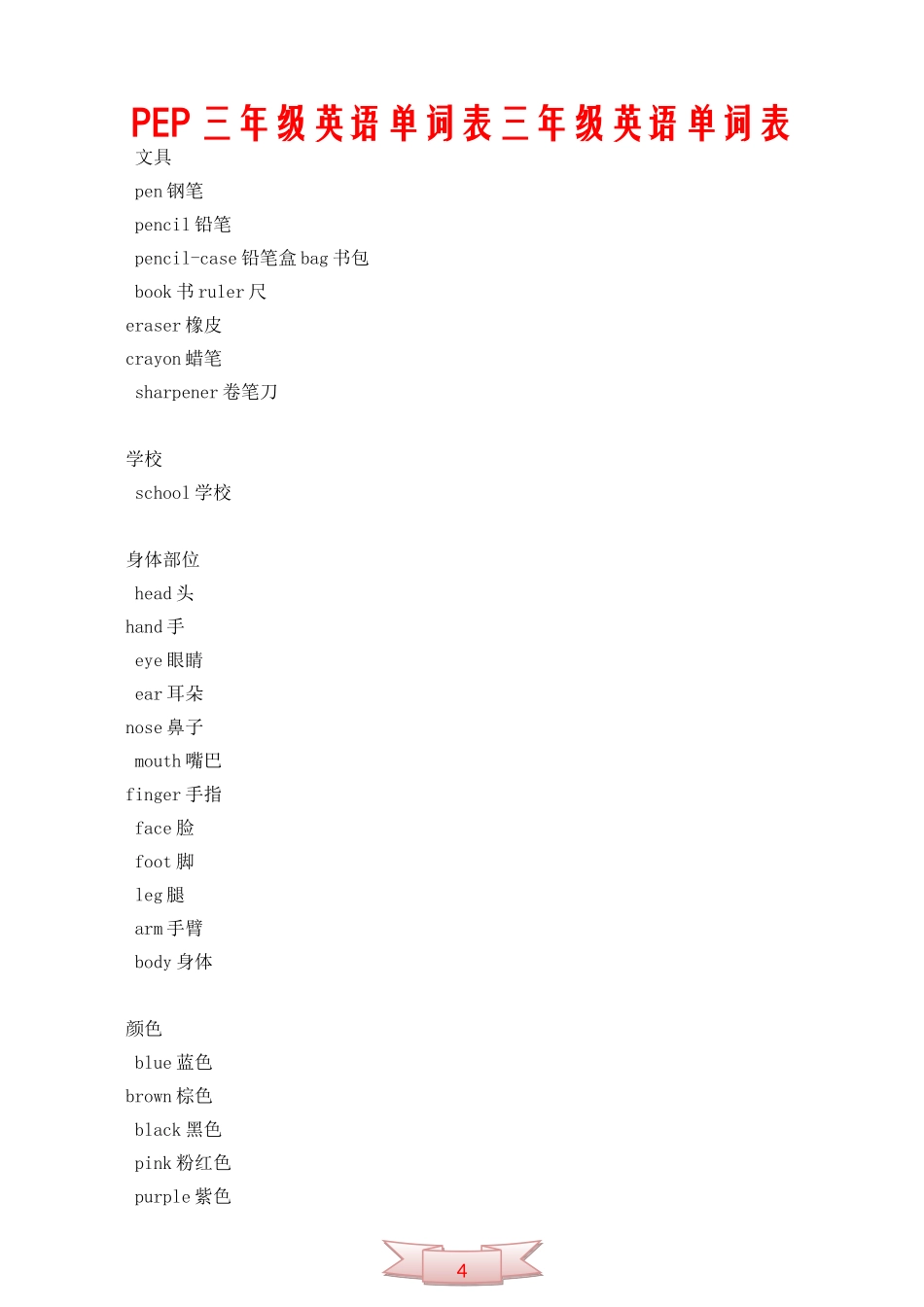 PEP三年级英语单词表三年级英语单词表_第1页