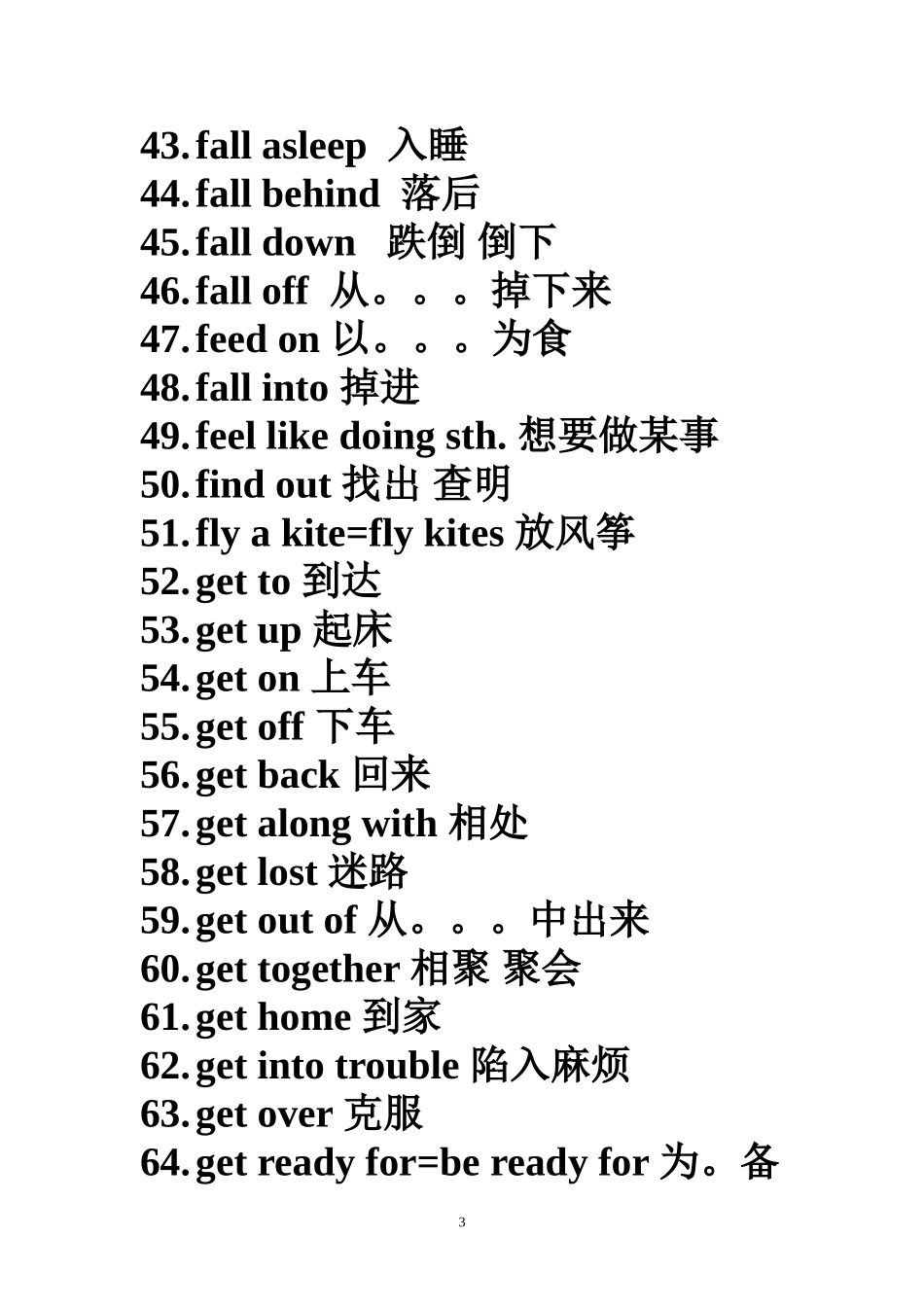 初中英语短语必备_第3页