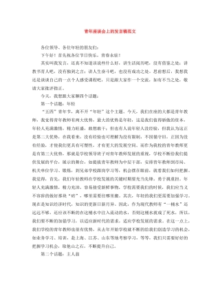 青年座谈会上的发言稿范文 