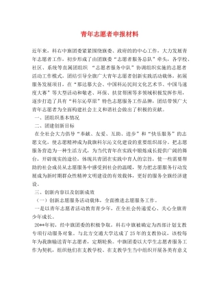 青年志愿者申报材料 