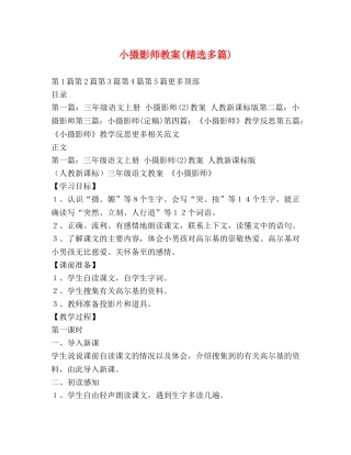 小摄影师教案(精选多篇) 