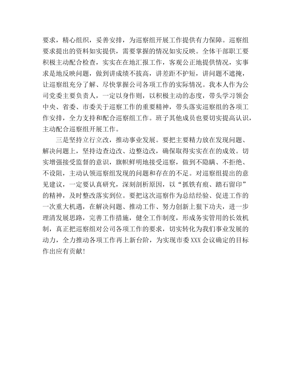 巡察动员会表态发言(集团公司) _第2页