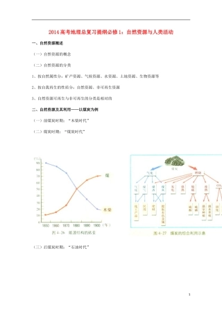 2014高考地理总复习提纲-自然资源与人类活动-新人教版必修1