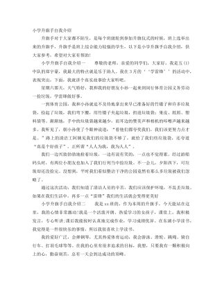 小学升旗手自我介绍 