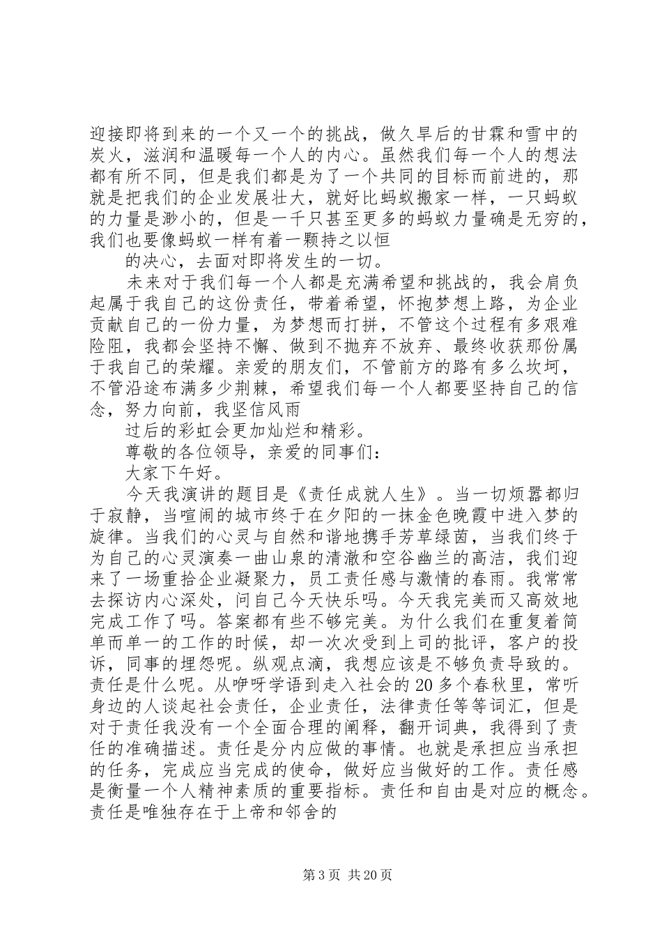 企业发展与青年责任致辞演讲稿_第3页
