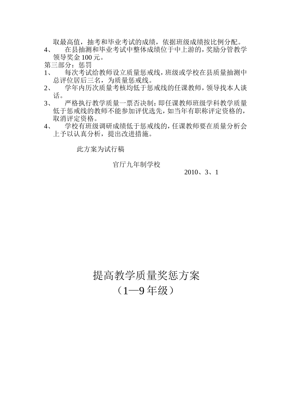 提高教学质量奖惩方案_第2页