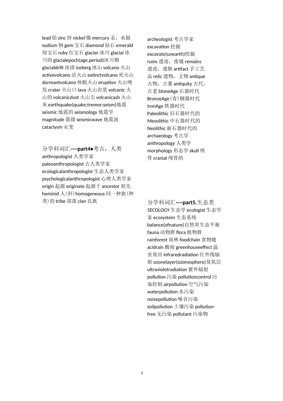 托福阅读学科词汇汇总_第3页