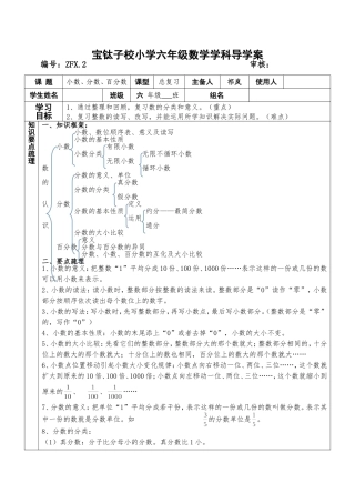 小数、分数、百分数复习课