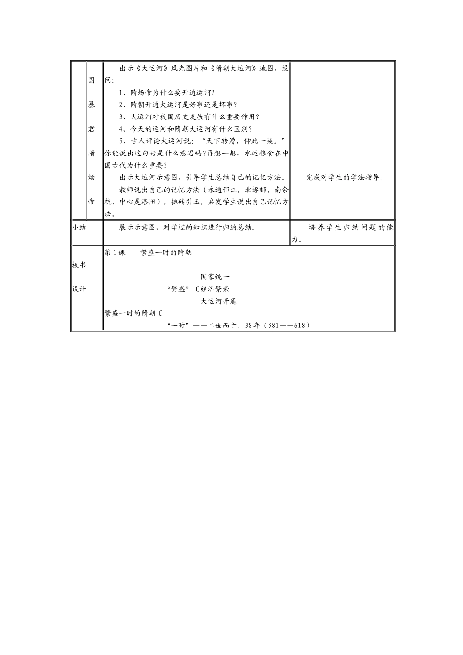 《繁盛一时的隋朝》教学设计_第2页