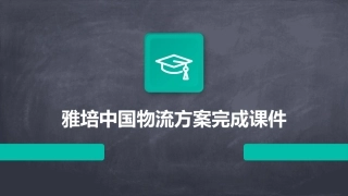 雅培中国物流方案完成课件