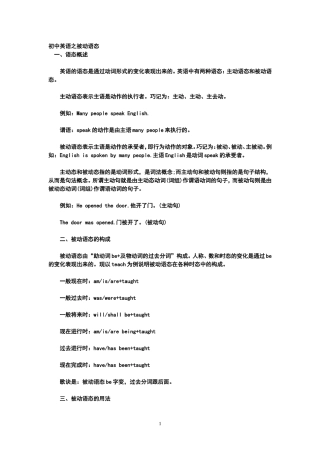 初中英语之被动语态