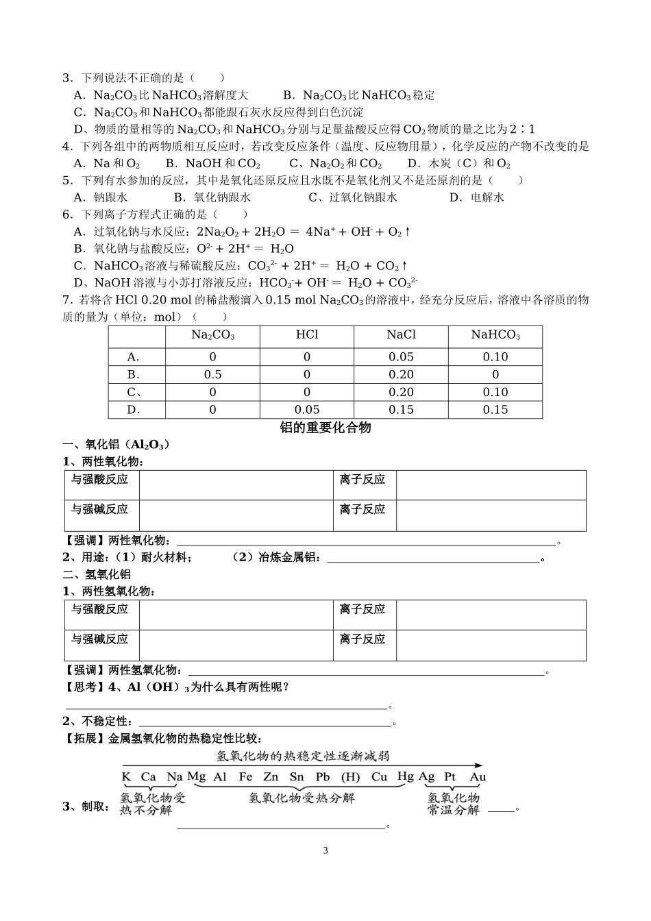 几种重要的金属化合物_第3页