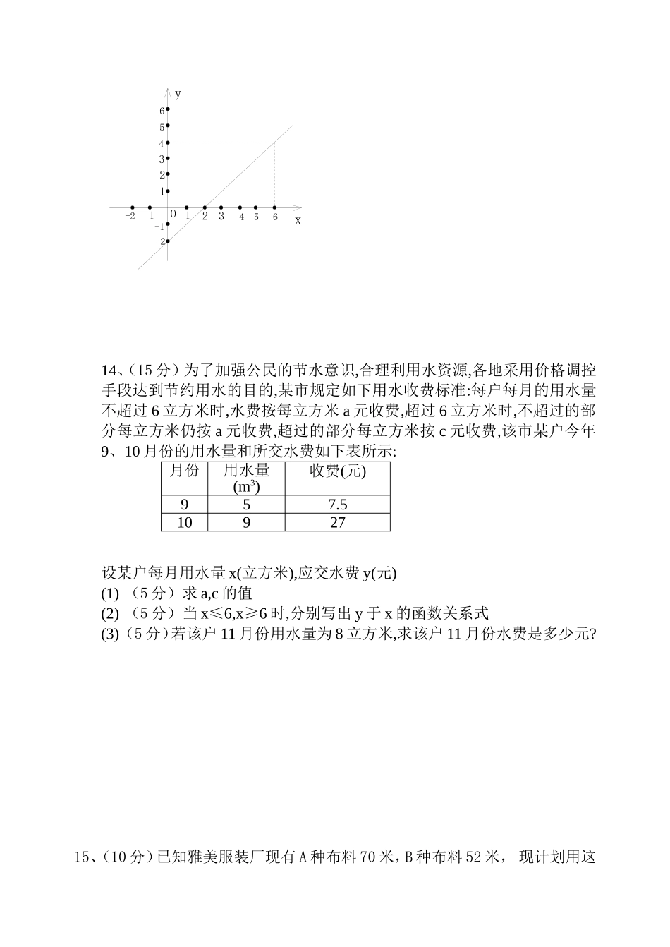 《一次函数》单元试卷_第3页