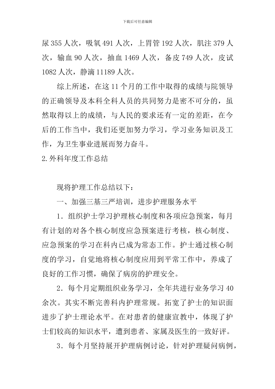 外科年度工作总结10篇_第2页