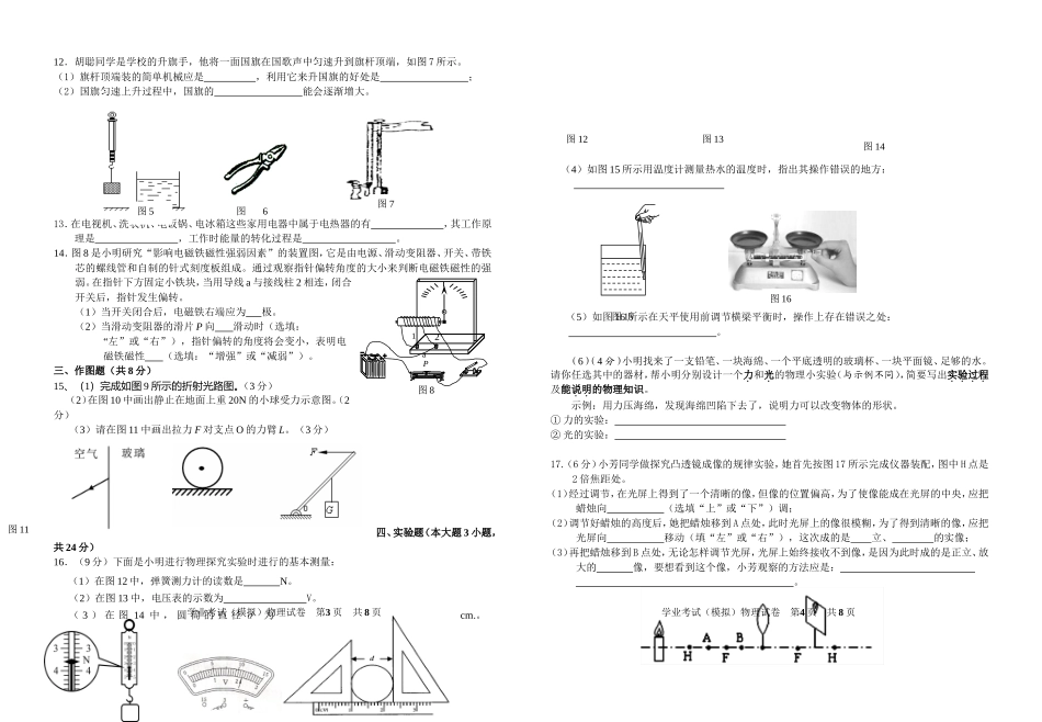 2010年潮南区中考模拟考物理试卷人教版_第2页