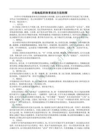 小场地体育教学初探