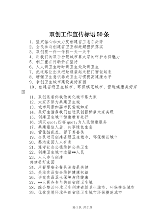 双创工作宣传标语50条