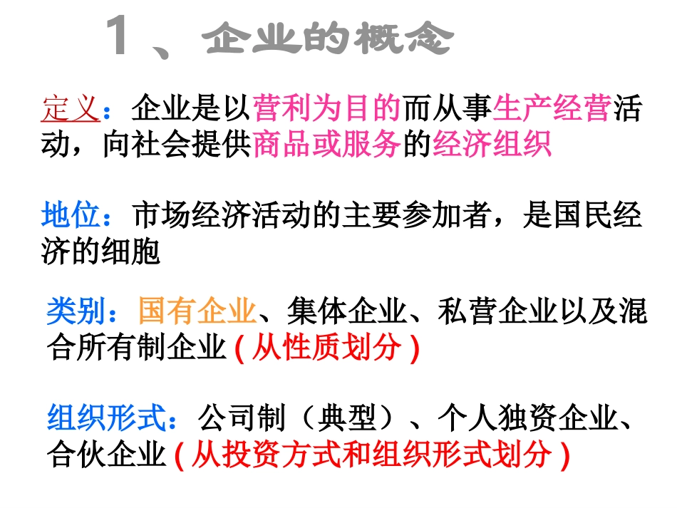 【2014年秋备课】高中政治251公司的经营课件新人教版必修1_第2页