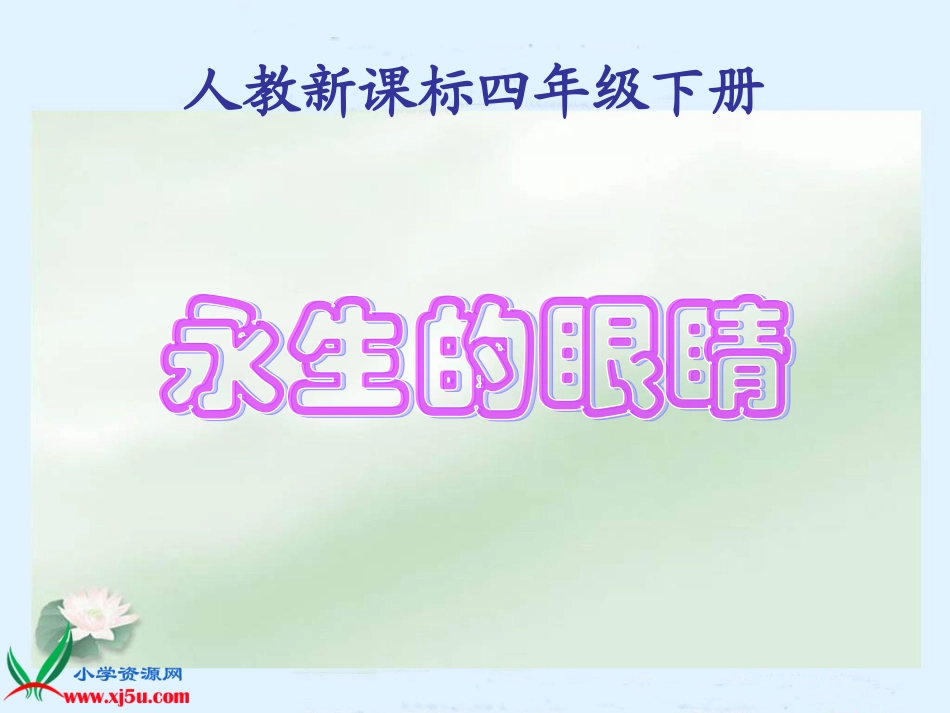 人教新课标四年级语文下册《永生的眼睛》PPT课件_第1页