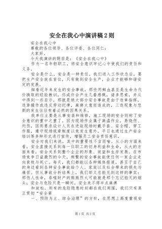 安全在我心中演讲2则(5)